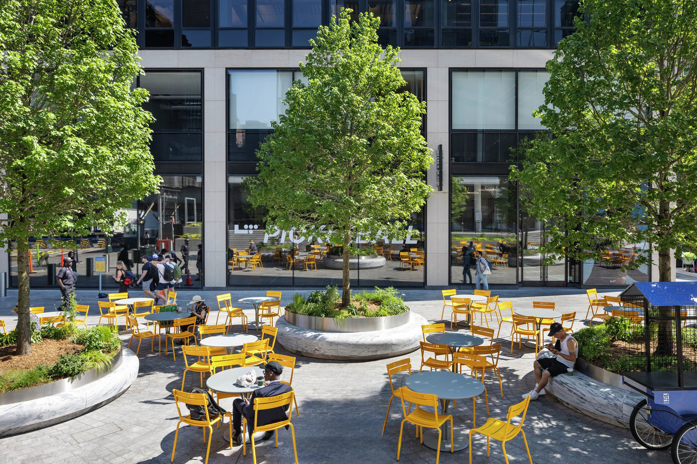 2 Penn Plaza custom planter bench installation